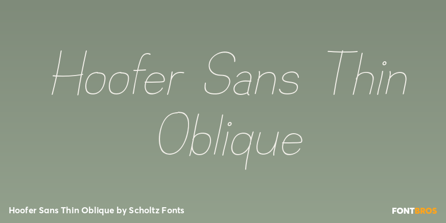 Hoofer Sans Thin Oblique Font Poster #1