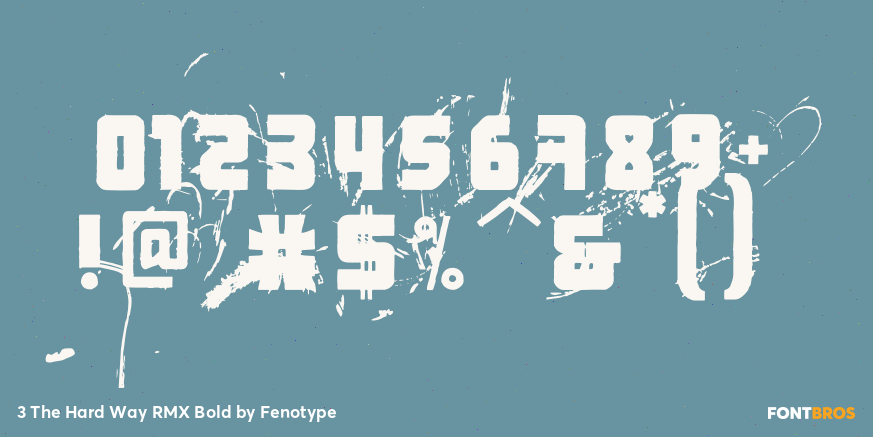 3 The Hard Way RMX Bold Font Poster #4