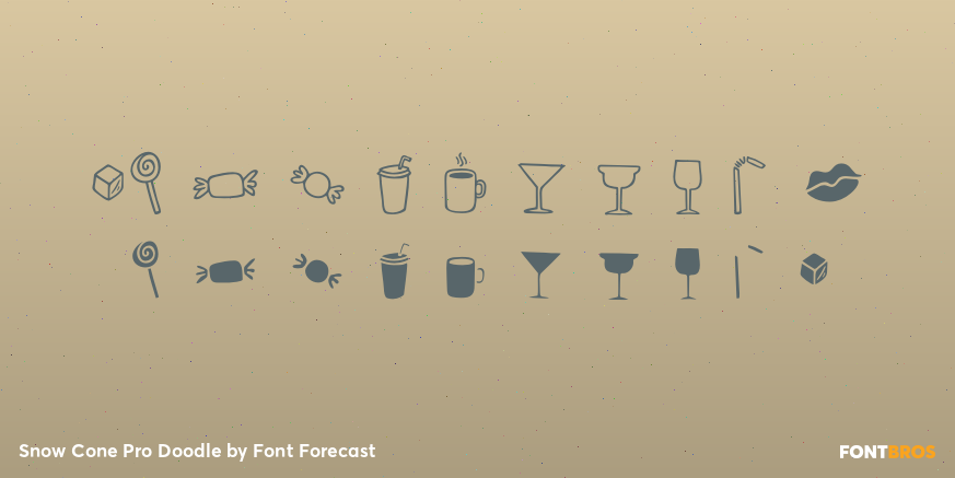 Snow Cone Pro Doodle Font Poster #1
