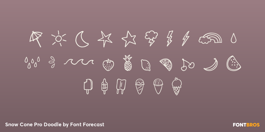 Snow Cone Pro Doodle Font Poster #1