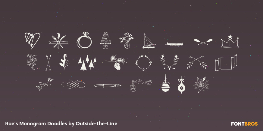 Rae's Monogram Doodles Font Poster #3
