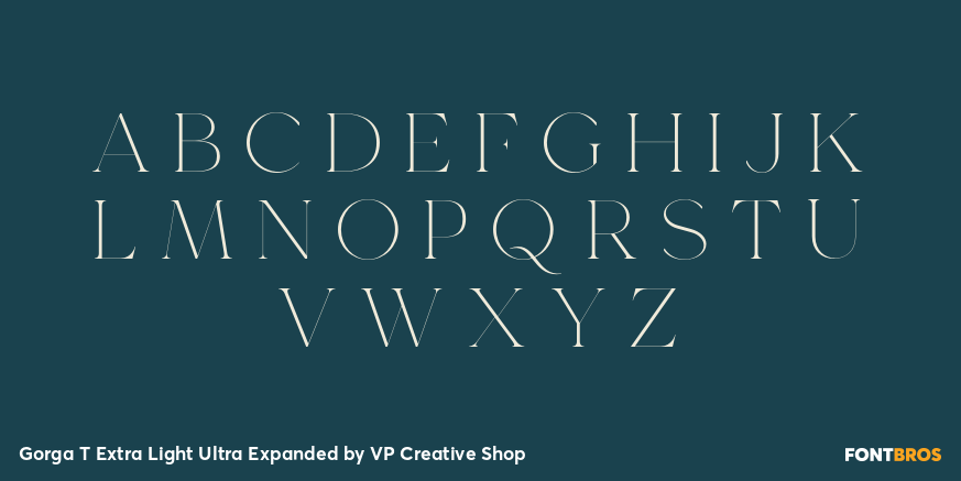 Gorga T Extra Light Ultra Expanded Font Poster #2