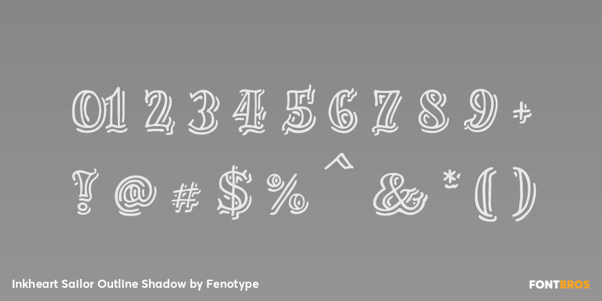 Inkheart Sailor Outline Shadow Font Poster #1