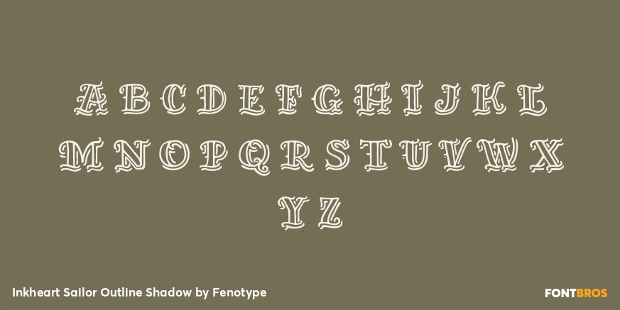 Inkheart Sailor Outline Shadow Font Poster #1