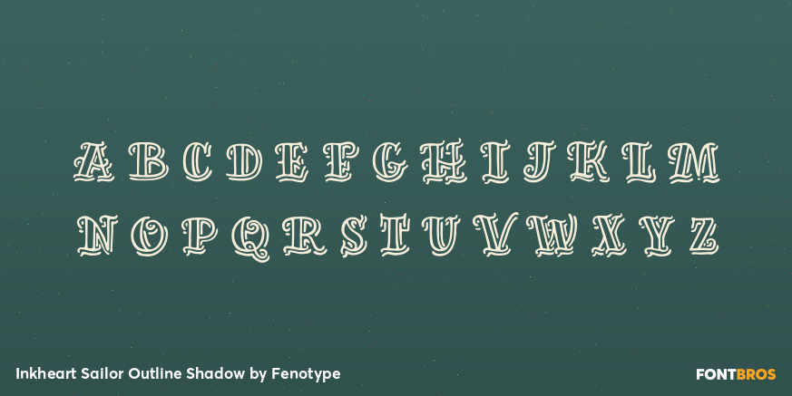 Inkheart Sailor Outline Shadow Font Poster #1