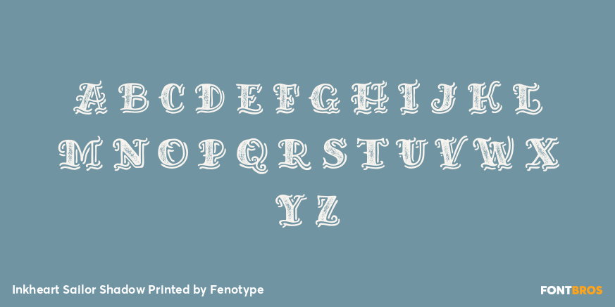 Inkheart Sailor Shadow Printed Font Poster #2