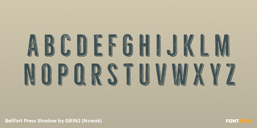 Bellfort Press Shadow Font Poster #2