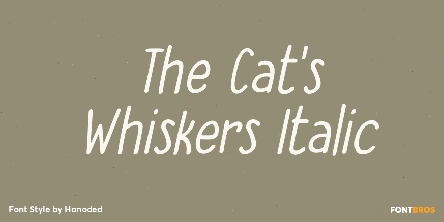 The Cat's Whiskers Italic Font Poster #1