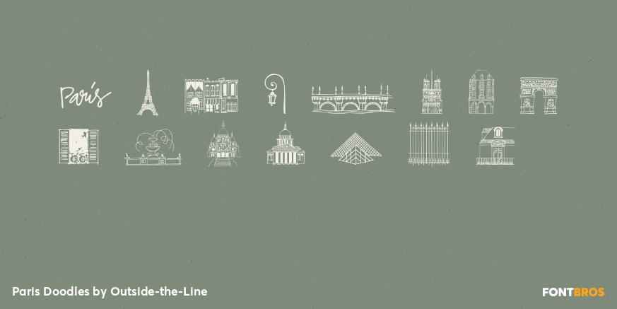 Paris Doodles Font Poster #2