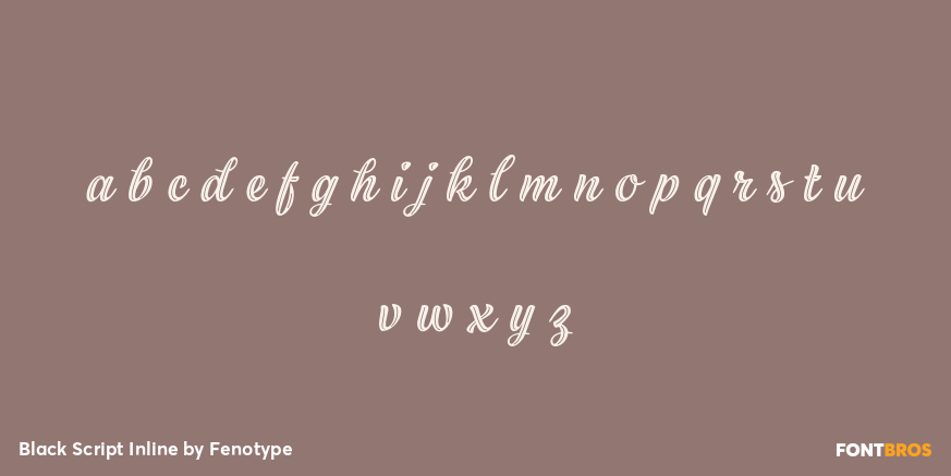 Black Script Inline Font Poster #3
