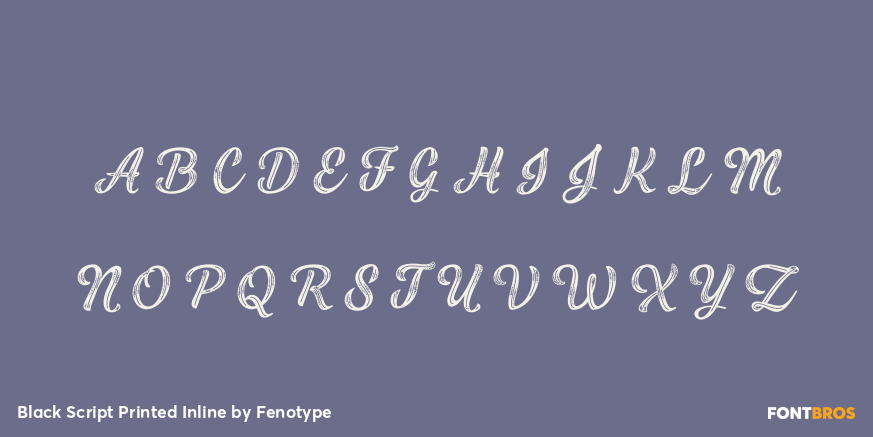 Black Script Printed Inline Font Poster #2