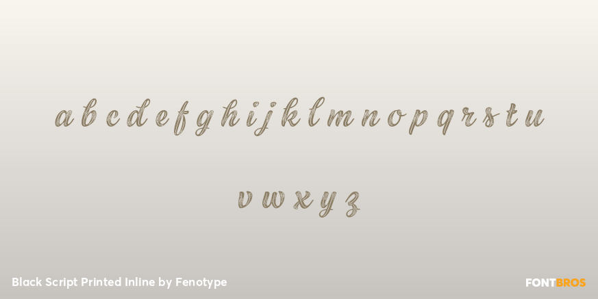 Black Script Printed Inline Font Poster #3