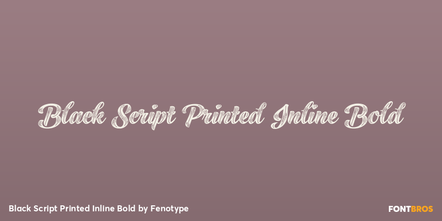 Black Script Printed Inline Bold Font Poster #1