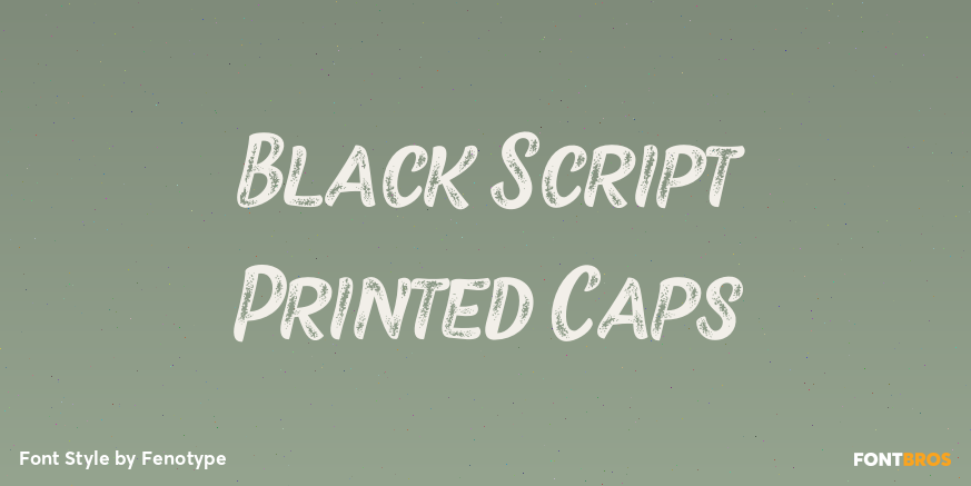 Black Script Printed Caps Poster