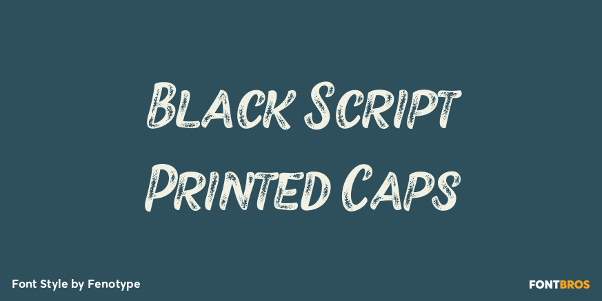 Black Script Printed Caps Poster