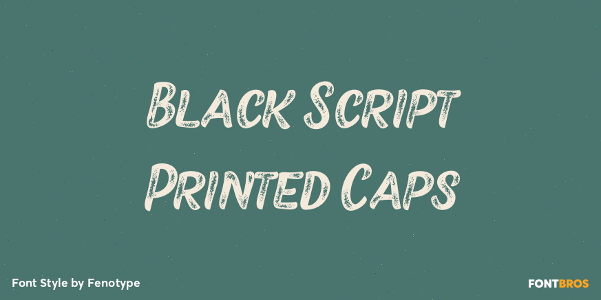Black Script Printed Caps Poster