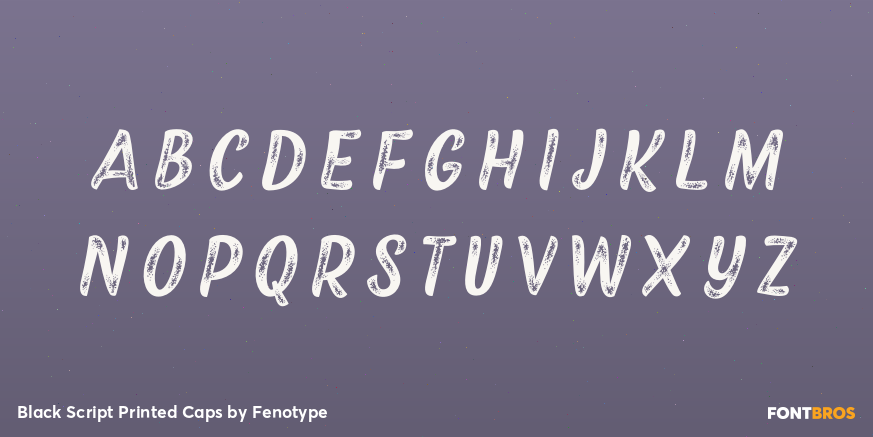 Black Script Printed Caps Font Poster #2