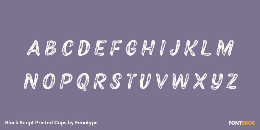 Black Script Printed Caps Font Poster #3