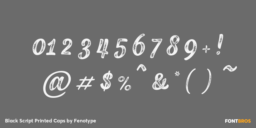 Black Script Printed Caps Font Poster #4