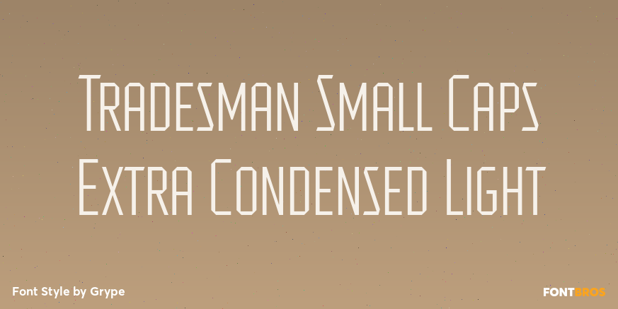 Tradesman Small Caps Extra Condensed Light Font Poster #1