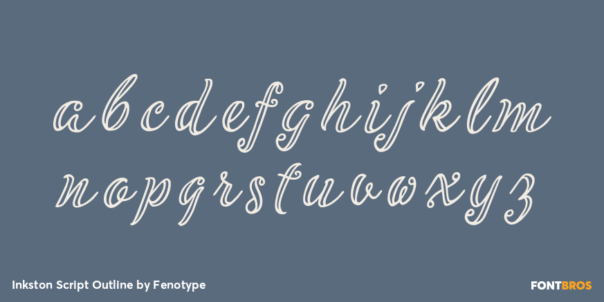 Inkston Script Outline Font Poster #3