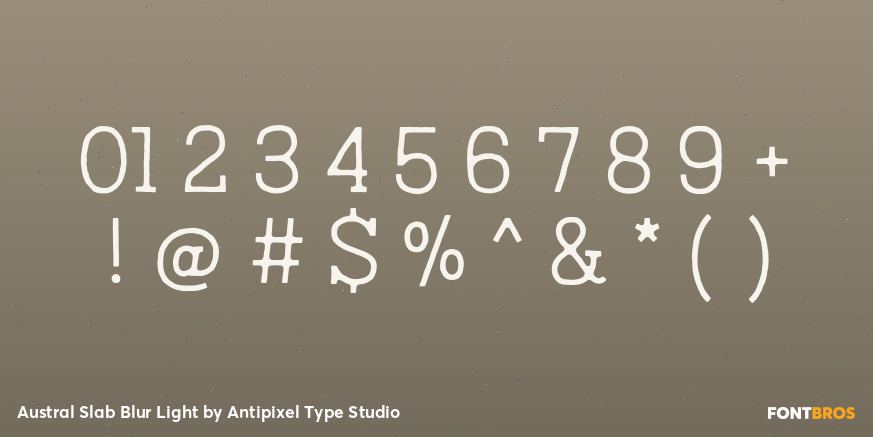 Austral Slab Blur Light Font Poster #1