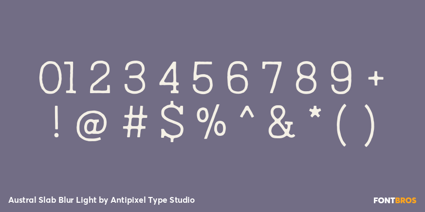 Austral Slab Blur Light Font Poster #4