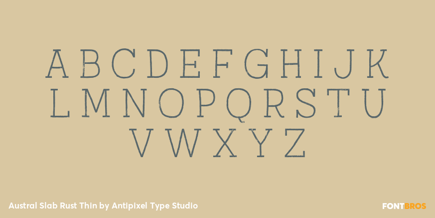 Austral Slab Rust Thin Font Poster #2