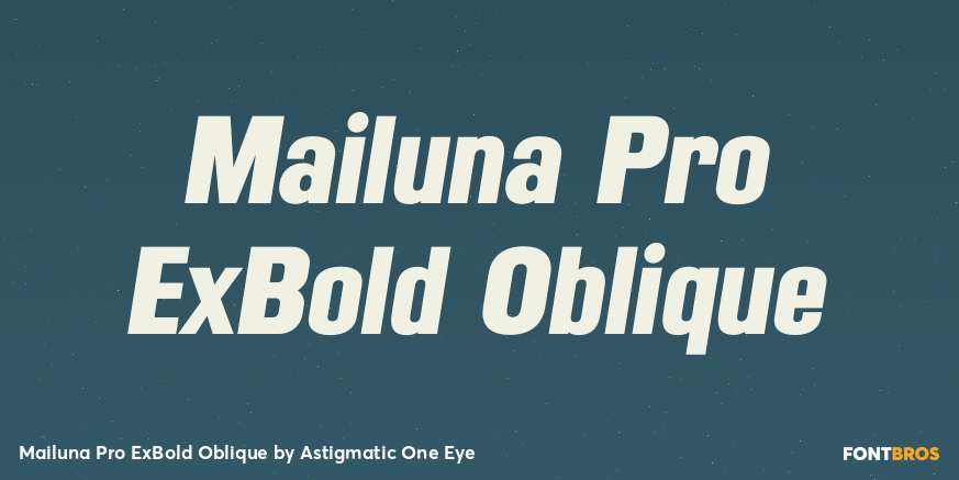 Mailuna Pro ExBold Oblique Font Poster #1
