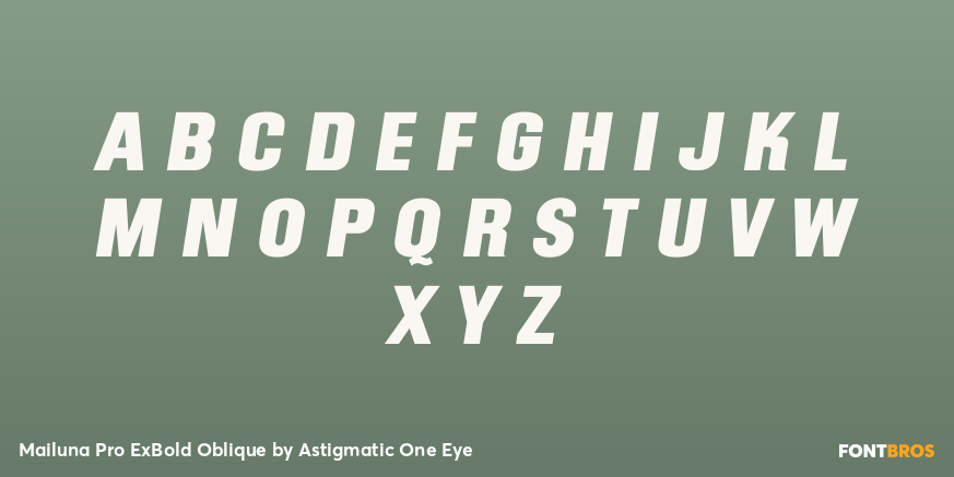 Mailuna Pro ExBold Oblique Font Poster #2