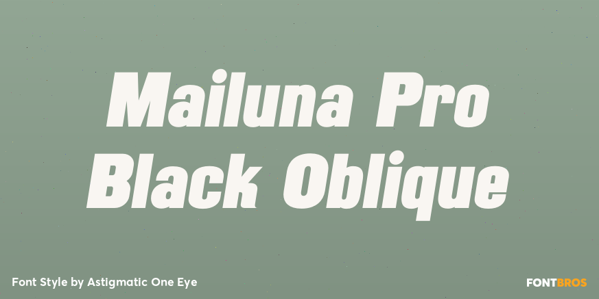 Mailuna Pro Black Oblique Font Poster #1