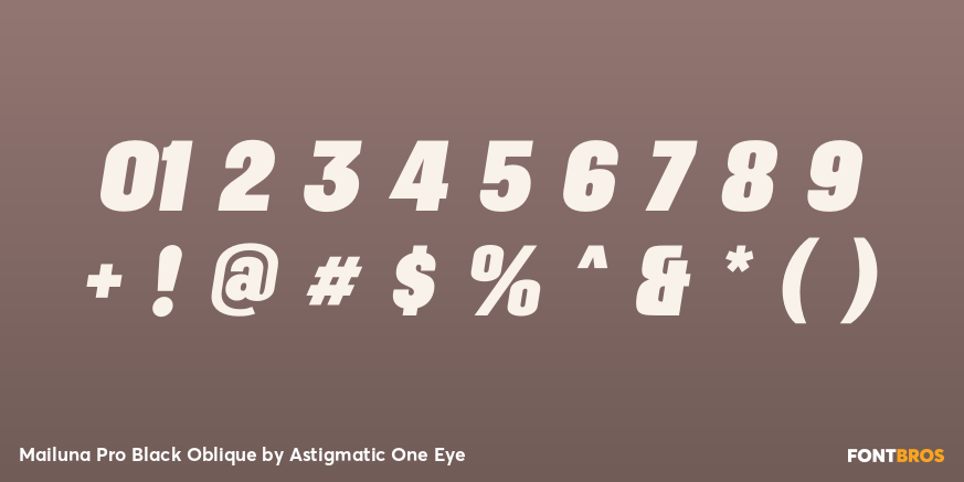 Mailuna Pro Black Oblique Font Poster #1