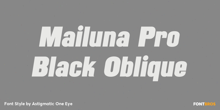 Mailuna Pro Black Oblique Font Poster #1