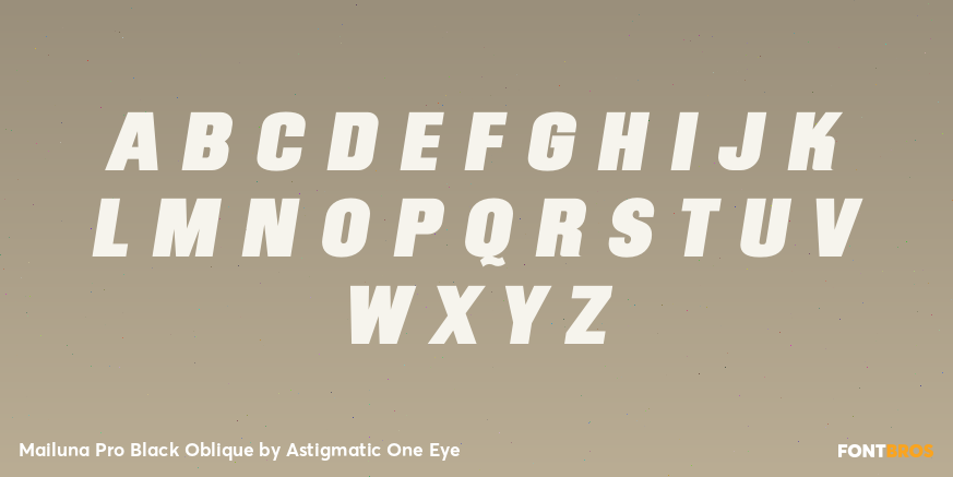 Mailuna Pro Black Oblique Font Poster #1