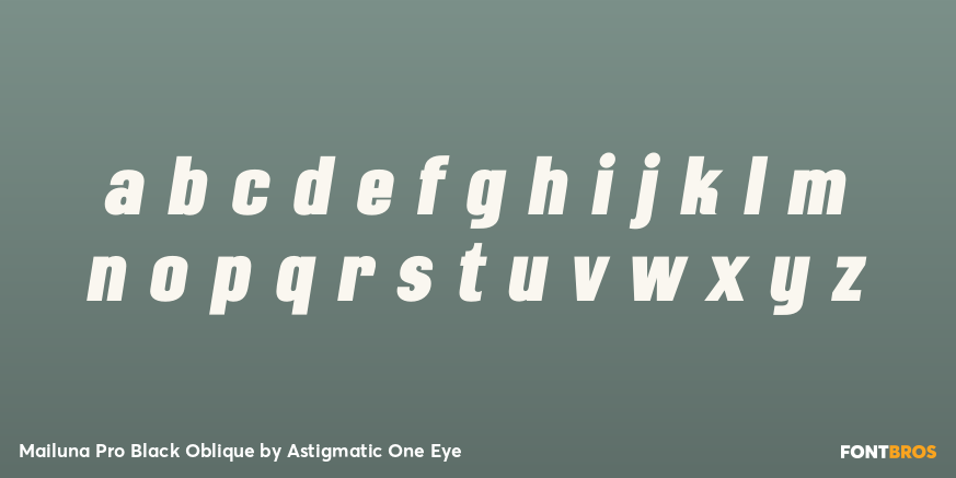 Mailuna Pro Black Oblique Font Poster #1