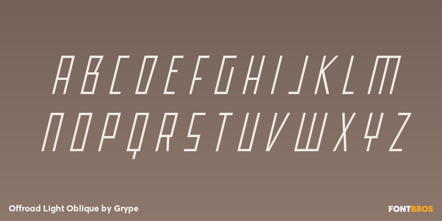 Offroad Light Oblique Font Poster #2