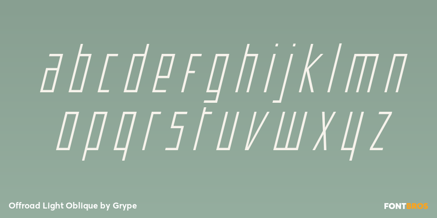 Offroad Light Oblique Font Poster #3