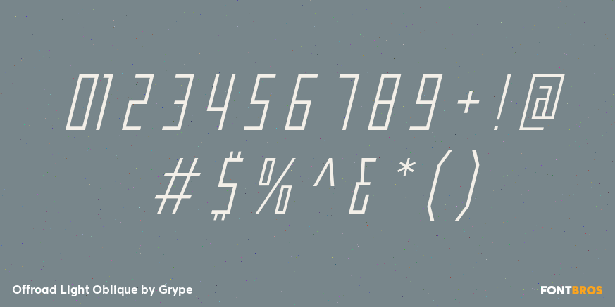 Offroad Light Oblique Font Poster #4