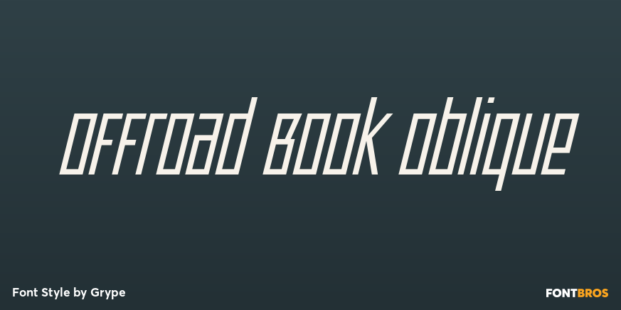 Offroad Book Oblique Font Poster #1