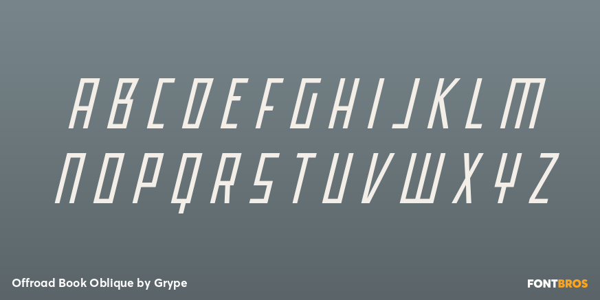 Offroad Book Oblique Font Poster #2