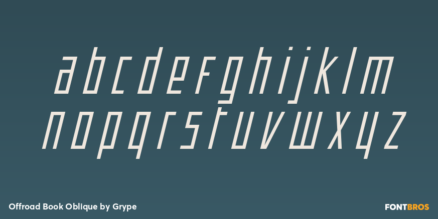 Offroad Book Oblique Font Poster #1