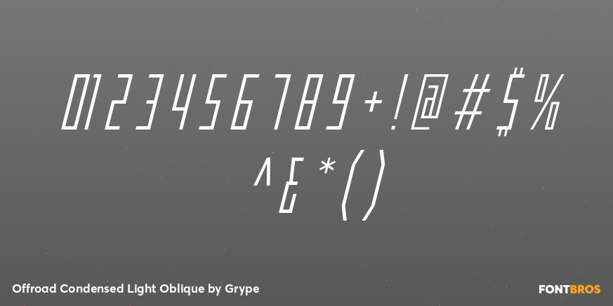 Offroad Condensed Light Oblique Font Poster #1