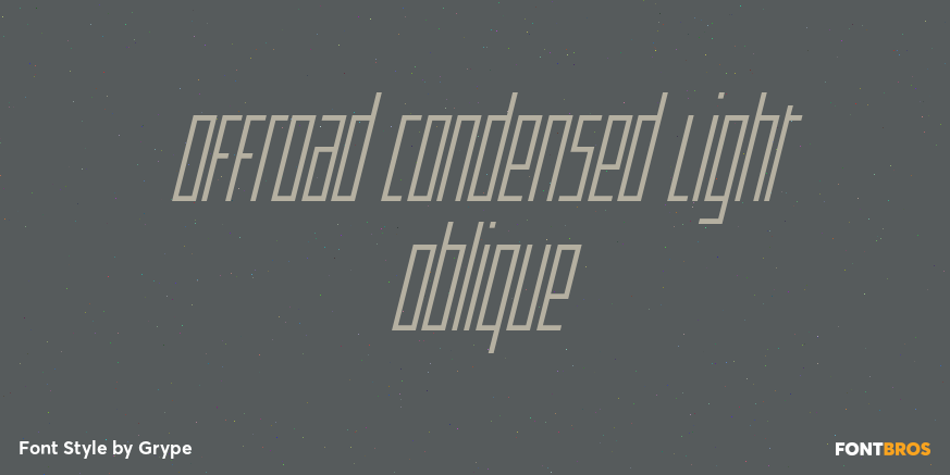 Offroad Condensed Light Oblique Font Poster #1