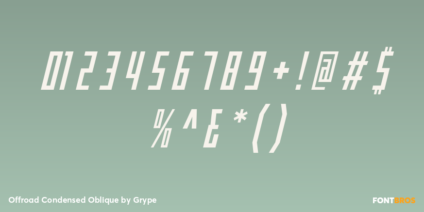 Offroad Condensed Oblique Font Poster #1