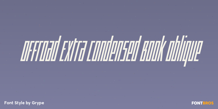 Offroad Extra Condensed Book Oblique Font Poster #1