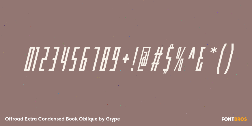 Offroad Extra Condensed Book Oblique Font Poster #4