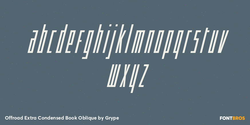 Offroad Extra Condensed Book Oblique Font Poster #3