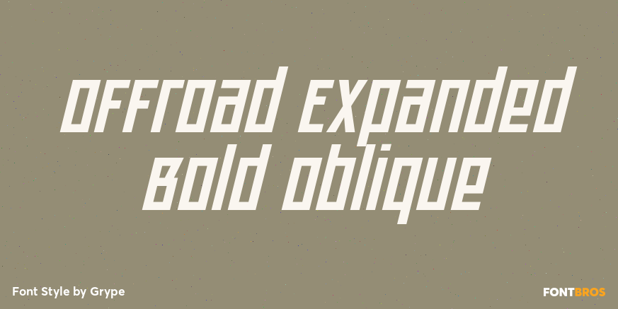 Offroad Expanded Bold Oblique Font Poster #1