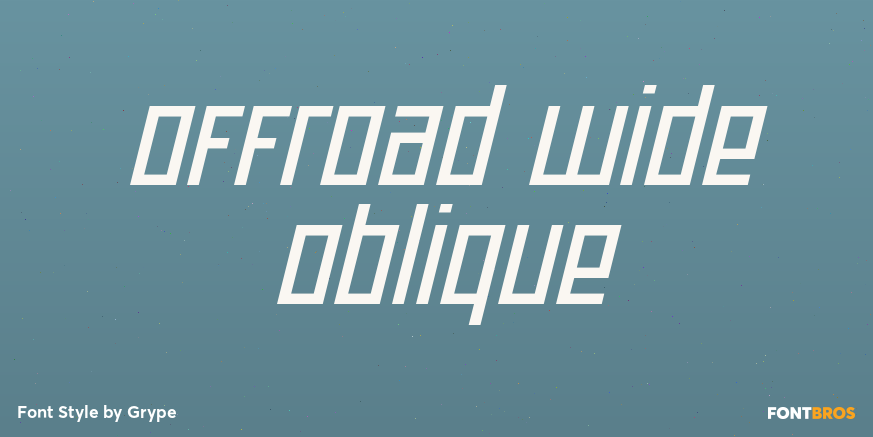 Offroad Wide Oblique Font Poster #1