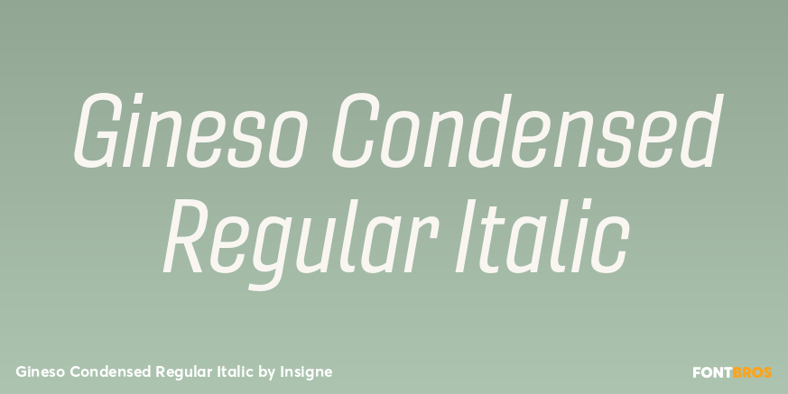 Gineso Condensed Regular Italic Font Poster #1